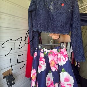 Floral Navy Skirt